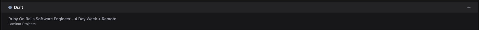 Application list header
