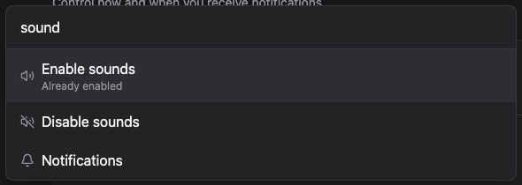Command bar sound toggle