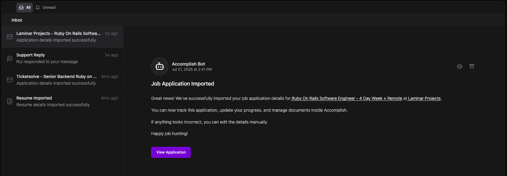 Inbox UI